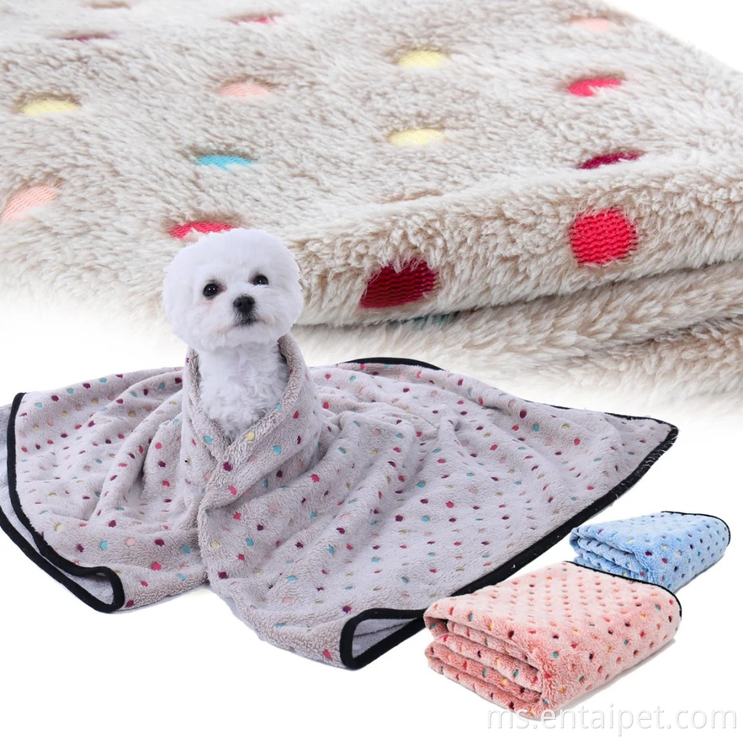 Fabrik Fleece Selimut Anjing Haiwan Peliharaan Lembut dan Comel